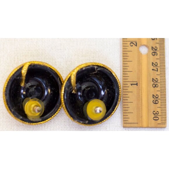 Vintage Native Circular Braid Gold Tone Stud Earrings - AA1 - Picture 2 of 2